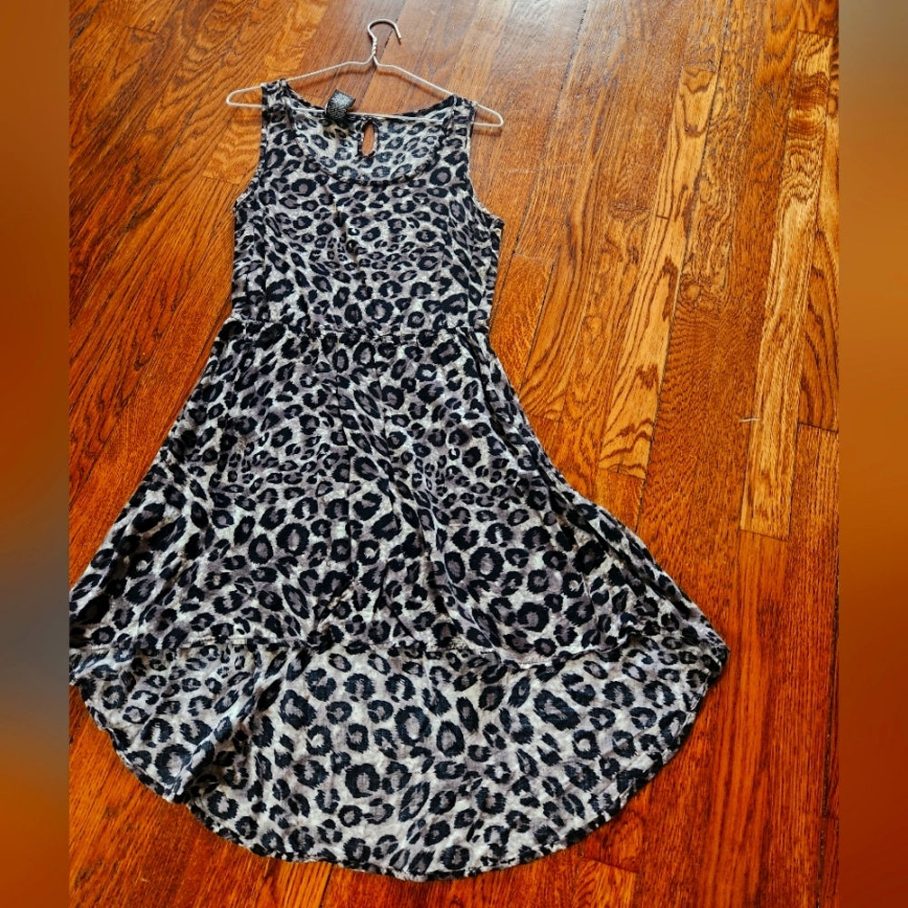 Leopard print dress, gray, S